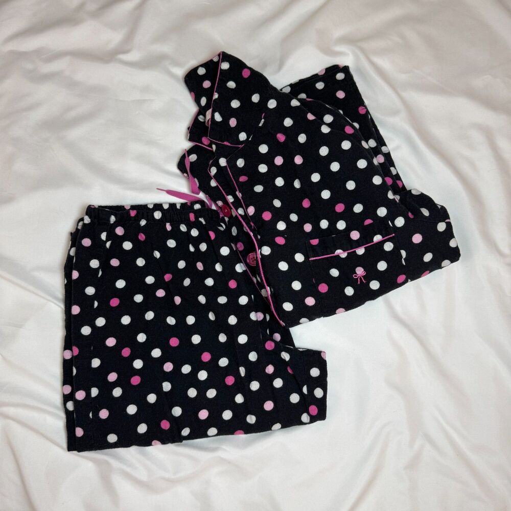 Victoria’s Secreat Black and Pink Polka Dot Pajama Set